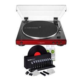 Audio-Technica - AT-LP60XBT Bluetooth Turntable (Red) with Knox Vinyl Cleaning Kit