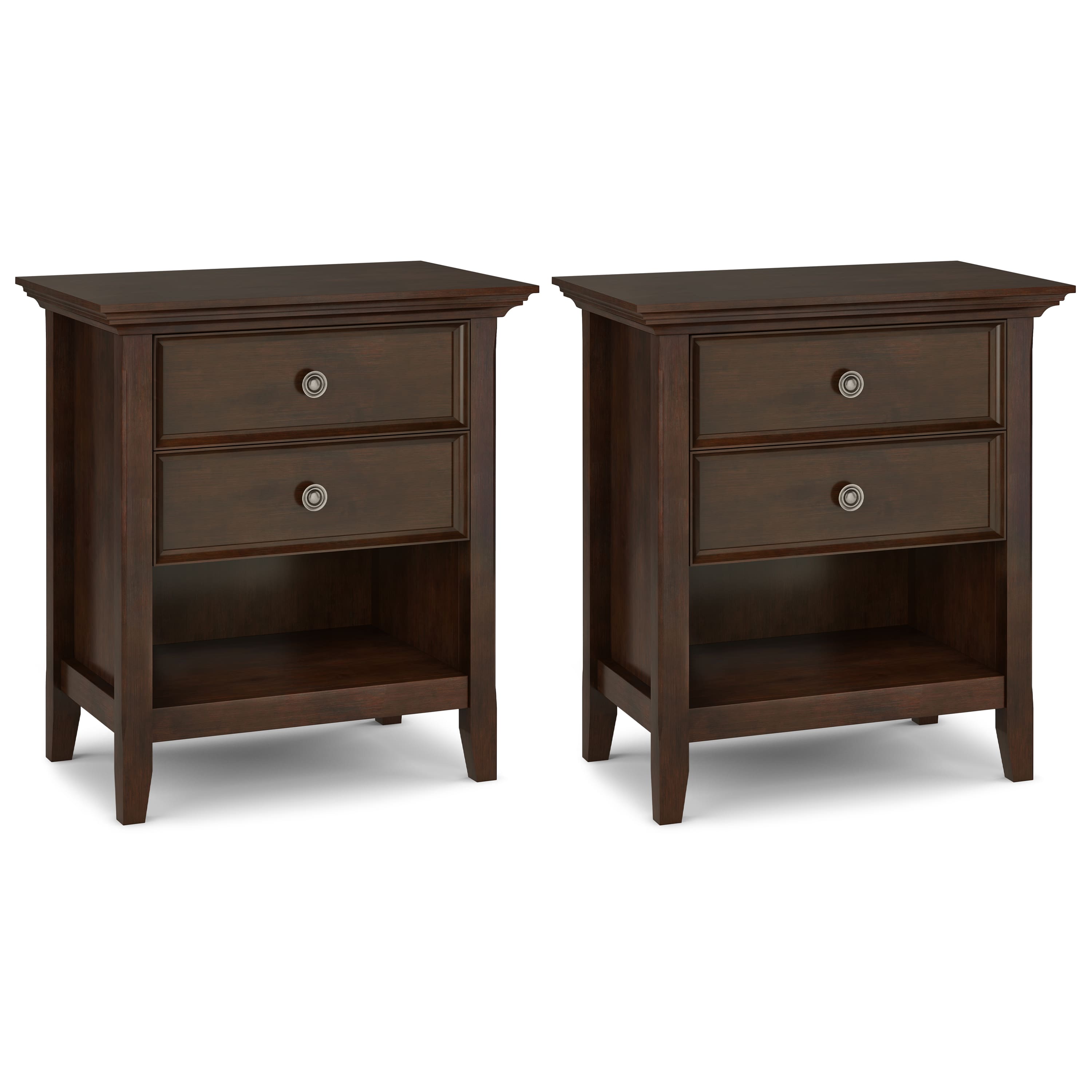 Simpli Home - Amherst 24 inch Bedside Table (Set of 2) - Russet Brown