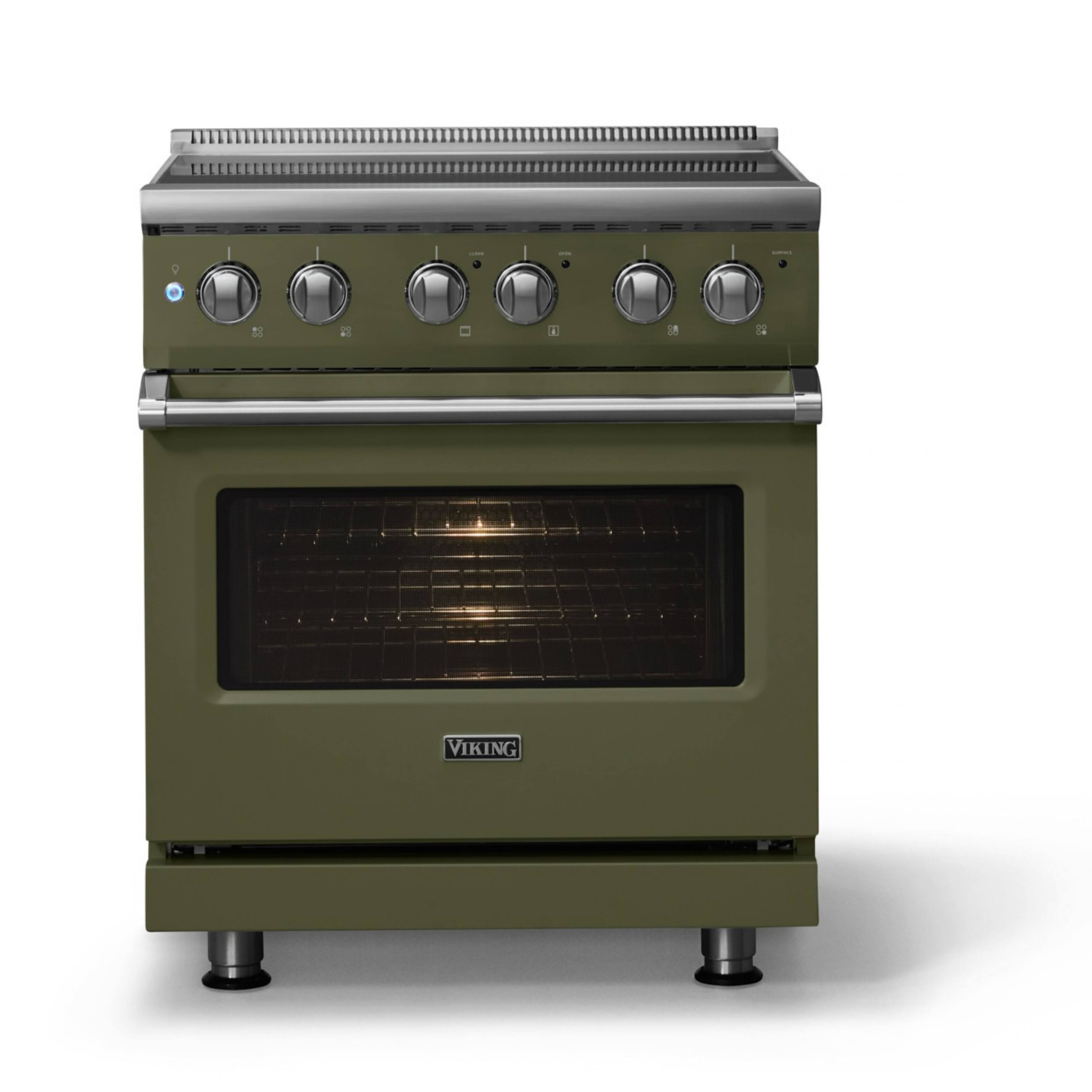 Alt View 1. Viking - 30"W. Pro5S 4.7 Cu. Ft. Freestanding 4 Element  Electric Convection Range - Martini - Martini.