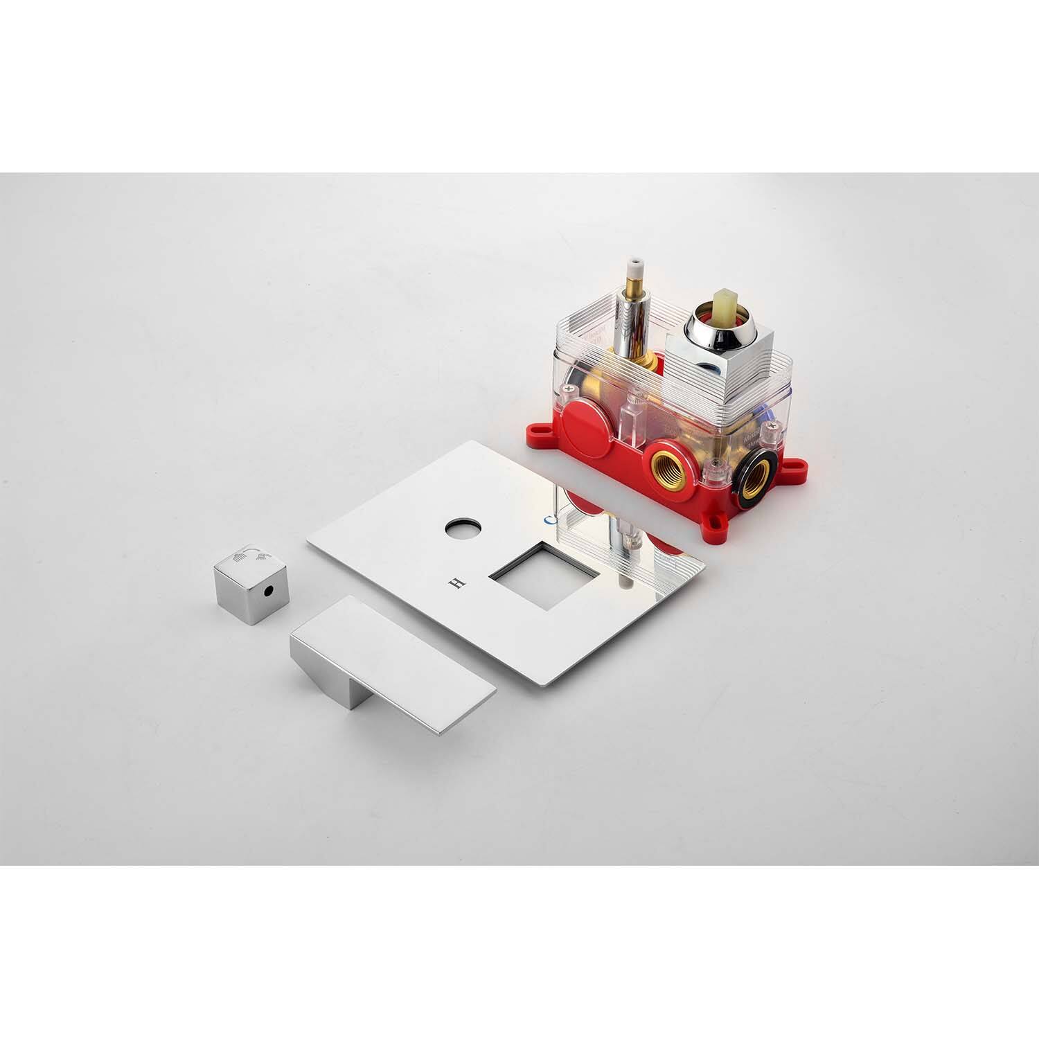 Alt View 7. DOMETOUR - 12" Rain Shower Head Systems Wall Mounted Shower - Chrome.