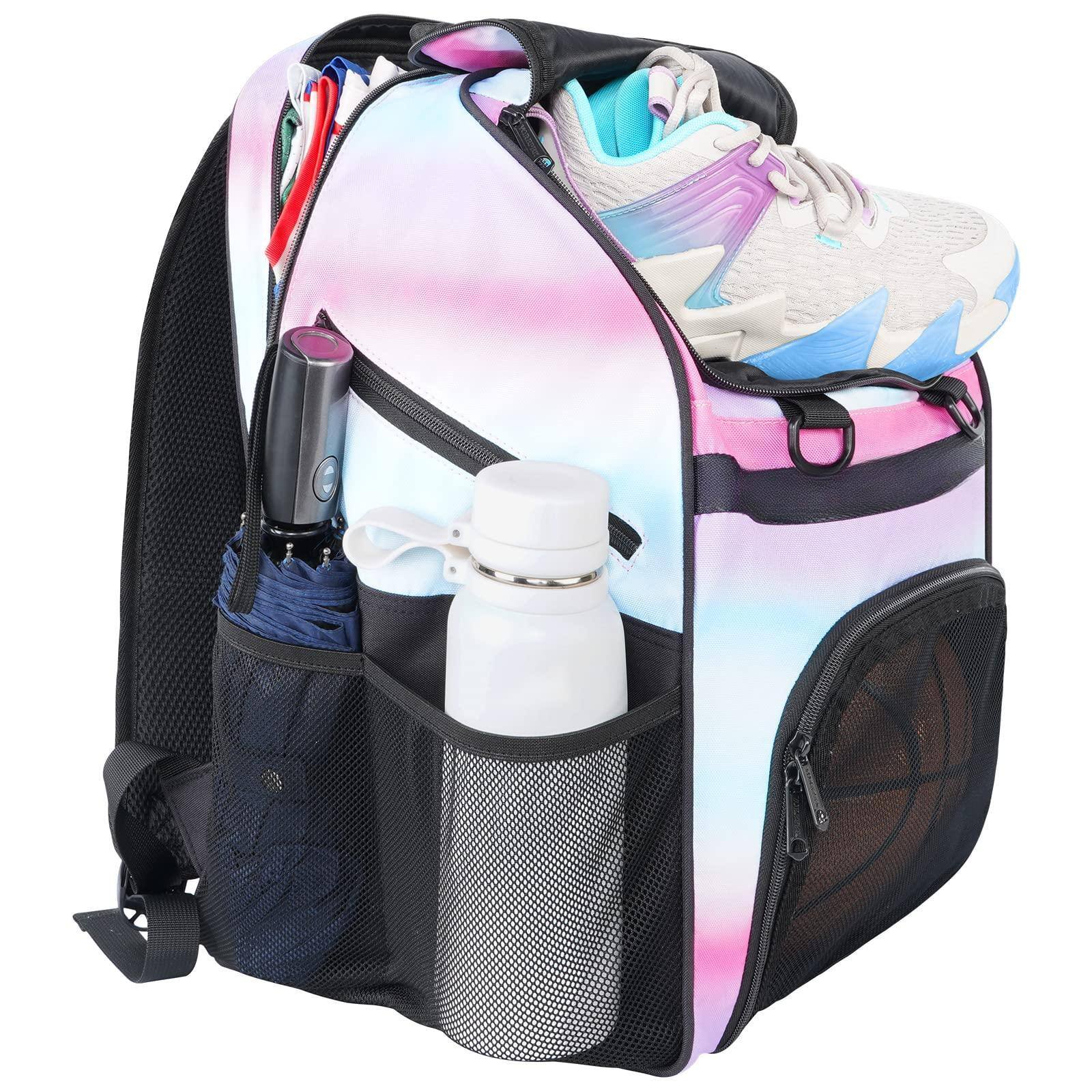 Alt View 1. Cozy Serene - Basketball Bag  Large Backpack With Shoe Compartment And Ball Holder For Daughter Son Water Resistant Sport Equipment - Black-Large.