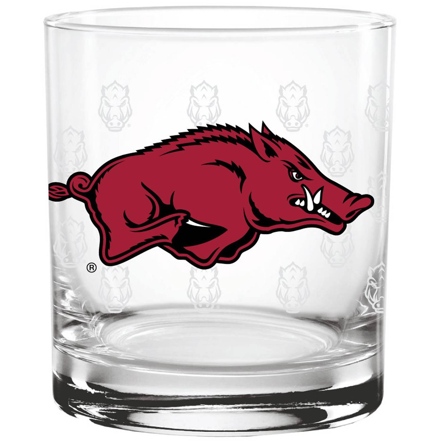 Alt View 1. Indigo Falls - Arkansas Razorbacks 14oz. Dad Rocks Glass - Multicolor.