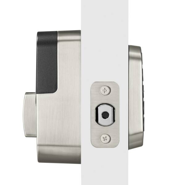 Angle. Yale - Assure Lock 2 Key-Free Keypad with Wi-Fi  - Satin Nickel.