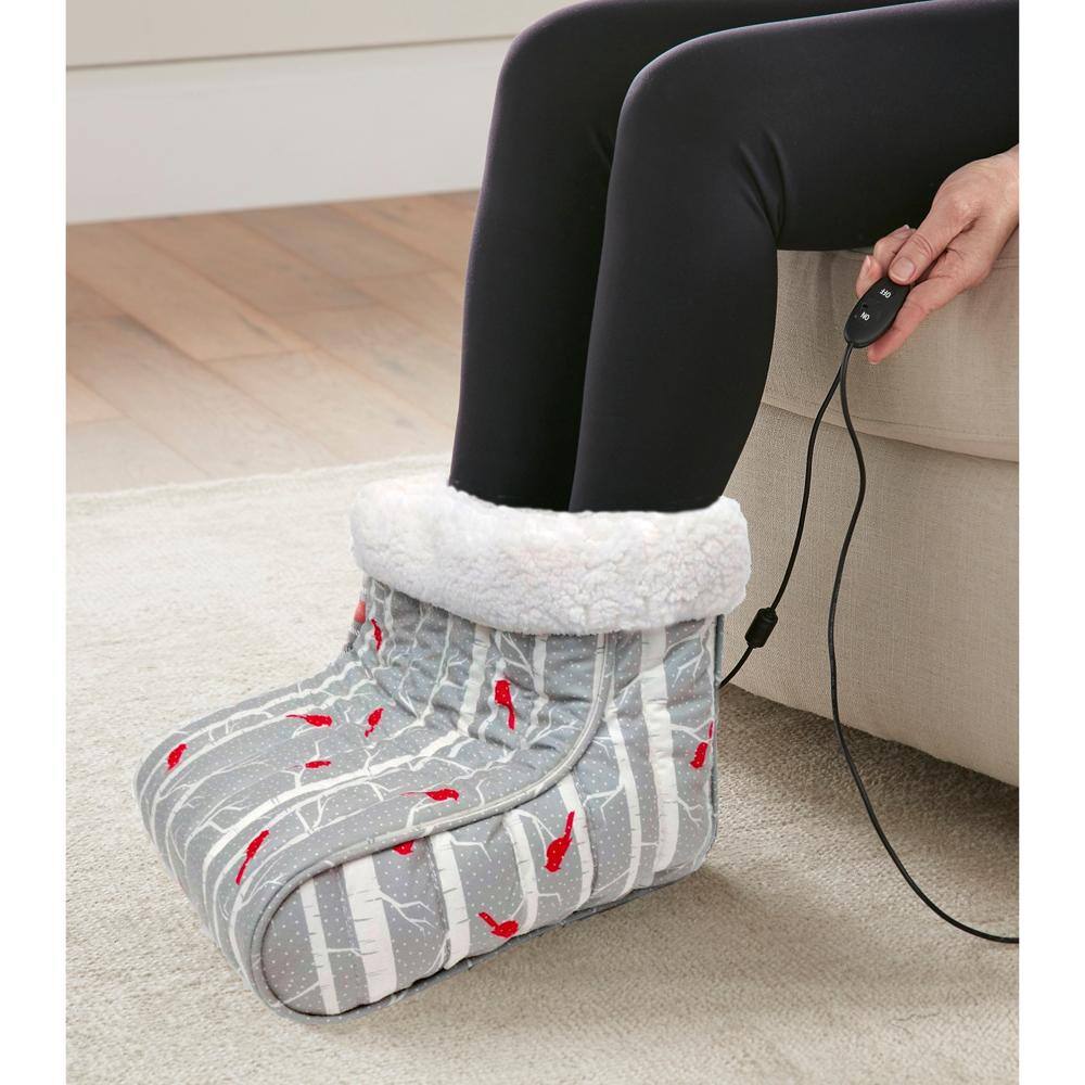 Angle. Shavel Home Products - Luxurious Micro Flannel Heated Foot Warmer for Ultimate Comfort - Kiss Me Deer.