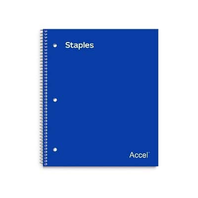 Staples - Premium 1-Subject Notebook, 8" x 11", Graph Ruled, 100 Sheets - Blue