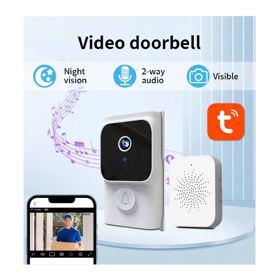 Video doorbell  
Night vision  
2-way audio  
Visible