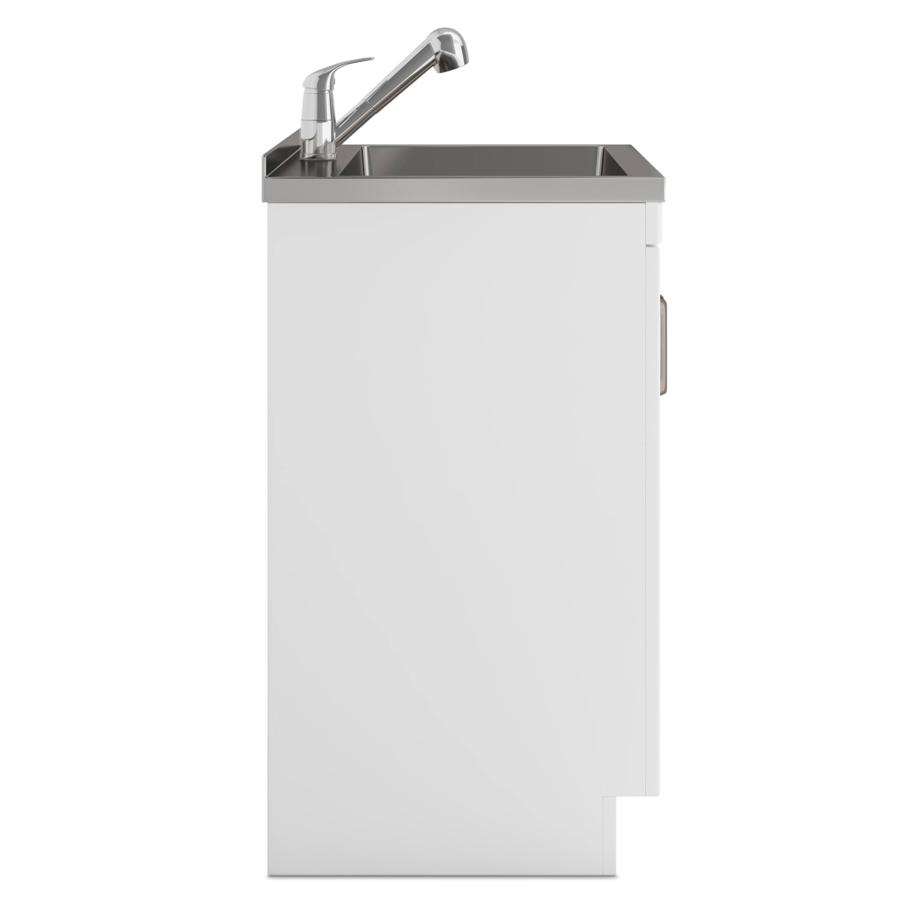 Alt View 6. Simpli Home - Kyle All-In-One 28-inch Laundry Utility Sink and Cabinet - Pure White.