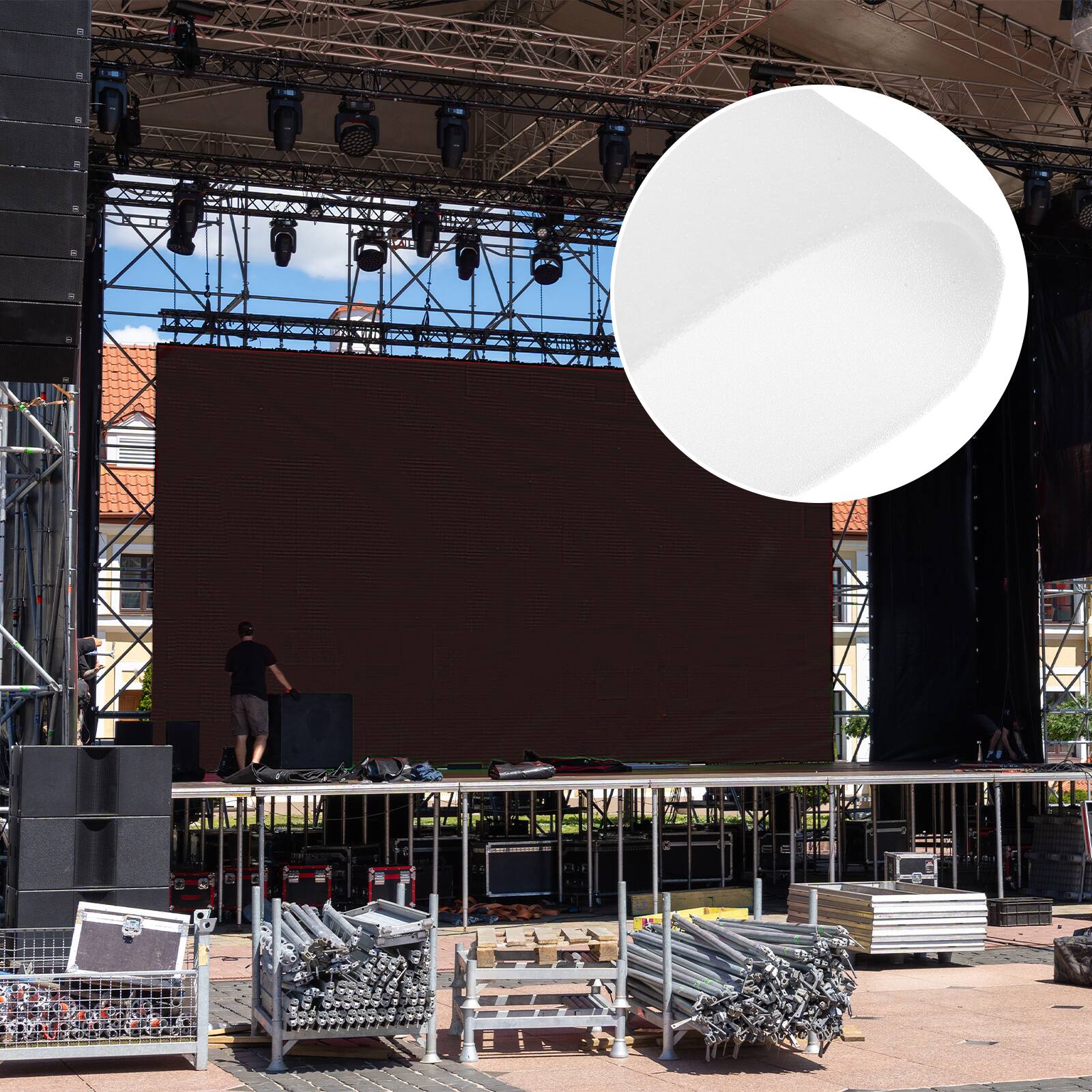Alt View 5. Unique Bargains - Speaker Mesh PRO Grill Mesh Sponge Foam Cover Dustproof Acoustic Foam 2mm Thick for Stage/DJ Audio, 50x100cm - White.