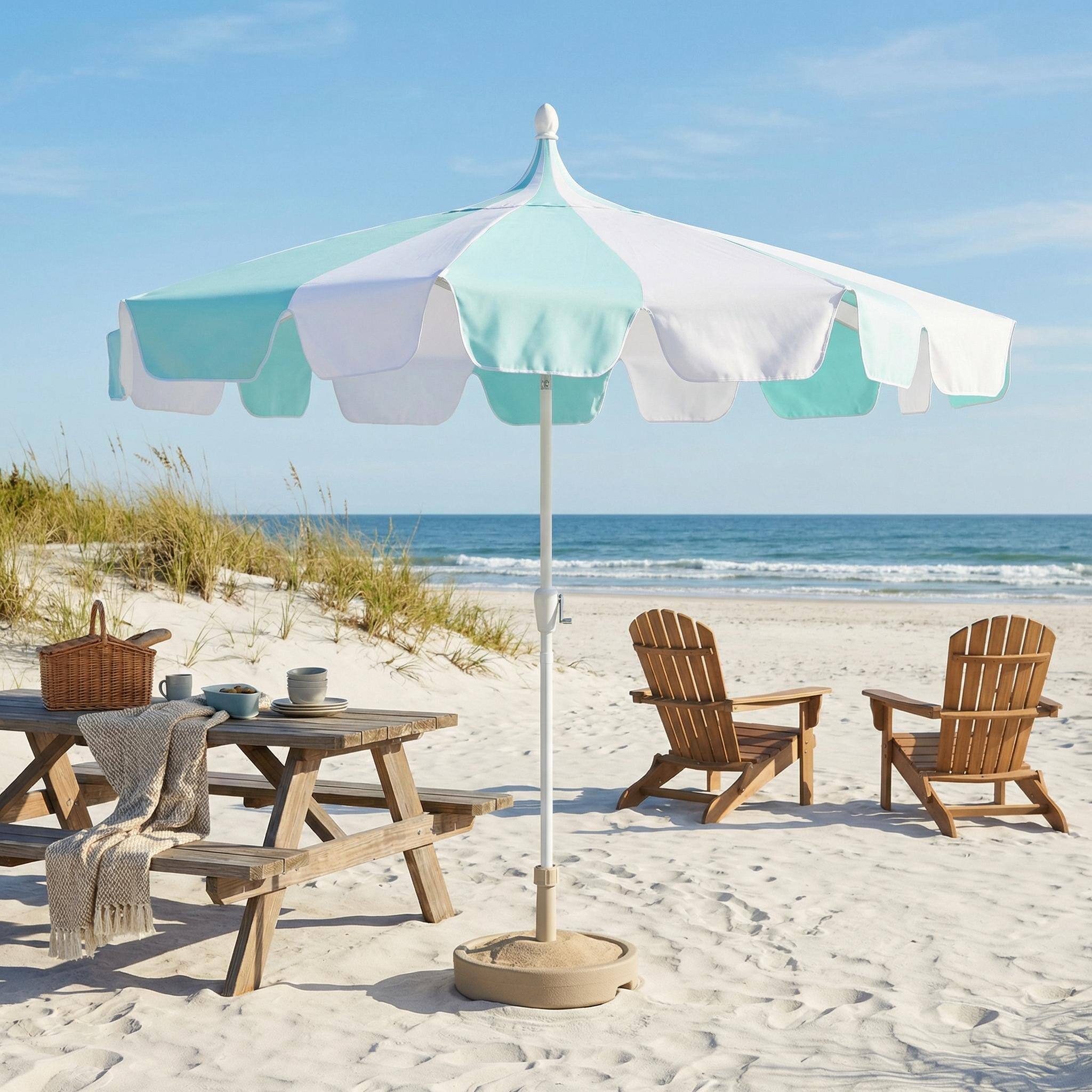 Alt View 5. Mondawe - 10 ft. Pagoda Patio Umbrella with Crank Lift and Tilt Adjustable - Aqua.