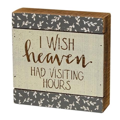 BreeBe - Visiting Hours Slat Box Sign - Multi