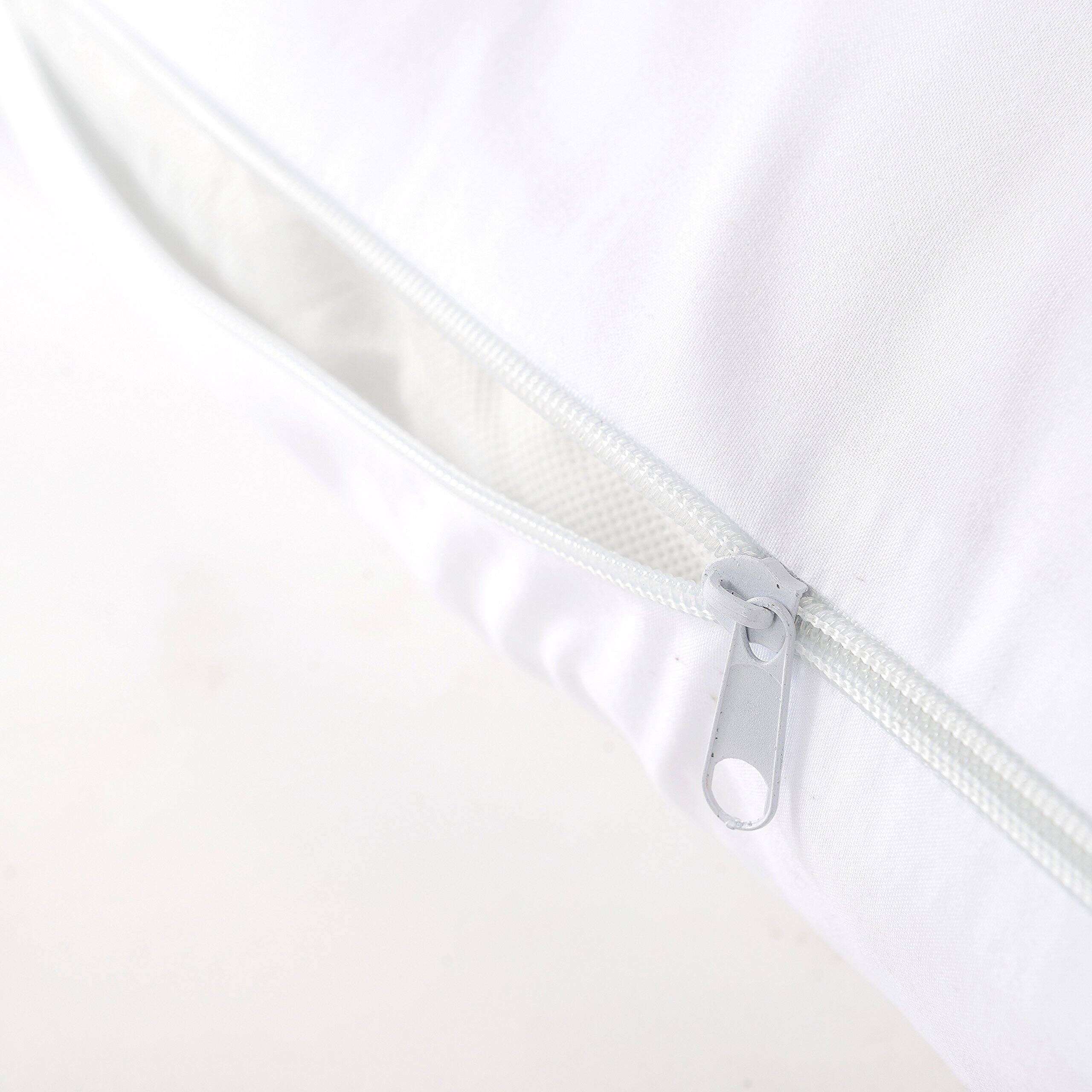 Back. Cheer Collection - White Pillowcase for 19" x 90" Body Pillow - White.