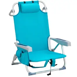 Winado - 32in Backpack Beach Camping Chair Folding Heavy Duty, Aluminum Comfortable Adjustable Back with Cup Holder for Outdoor - Mint Green