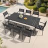 Crestlive Products - Water Proof 7/9/11pc Patio Dining Set Aluminum Frame Rectangle Table Stackable Stationary Arm Chairs - Black-9PC