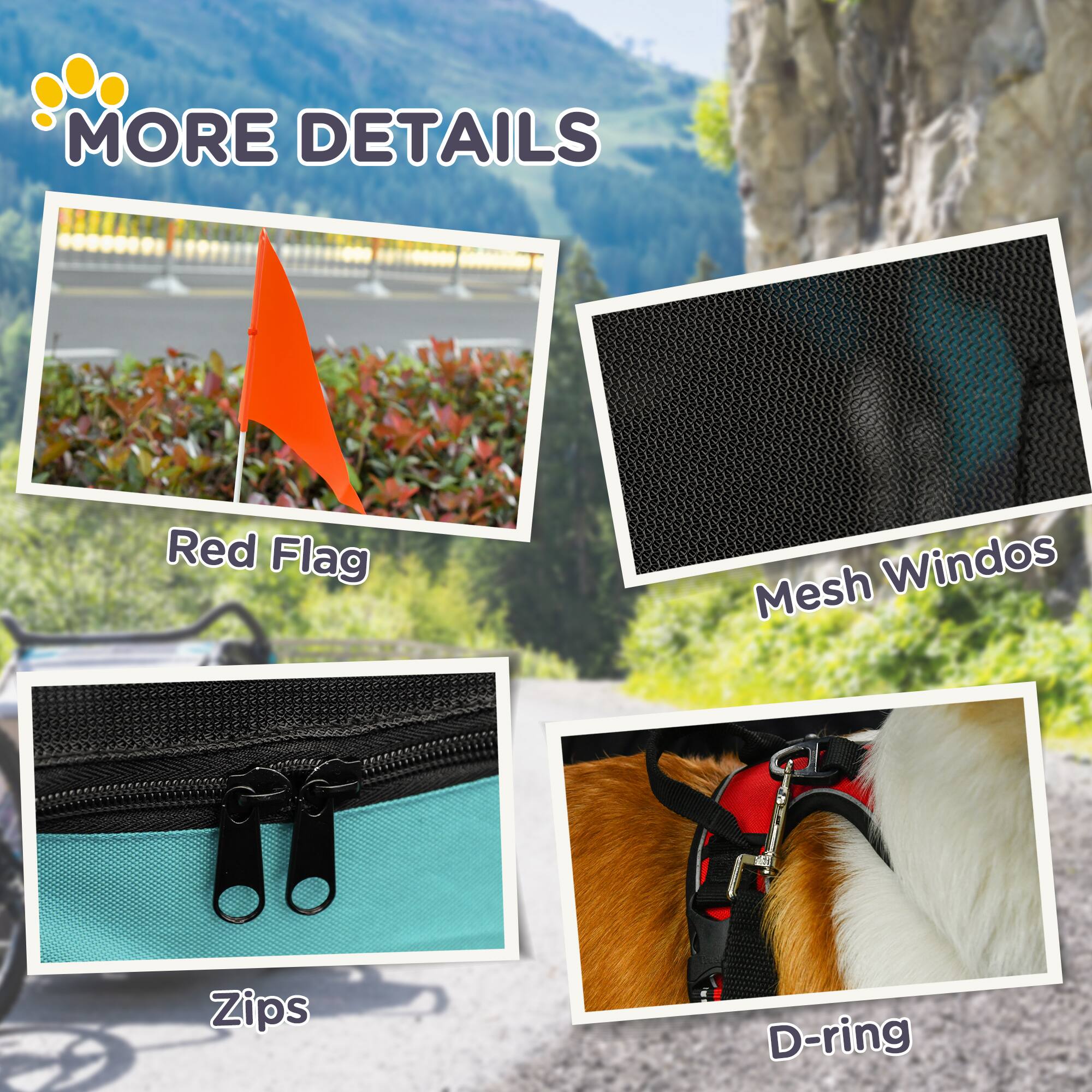 MORE DETAILS

- Red Flag
- Mesh Windows
- Zips
- D-ring