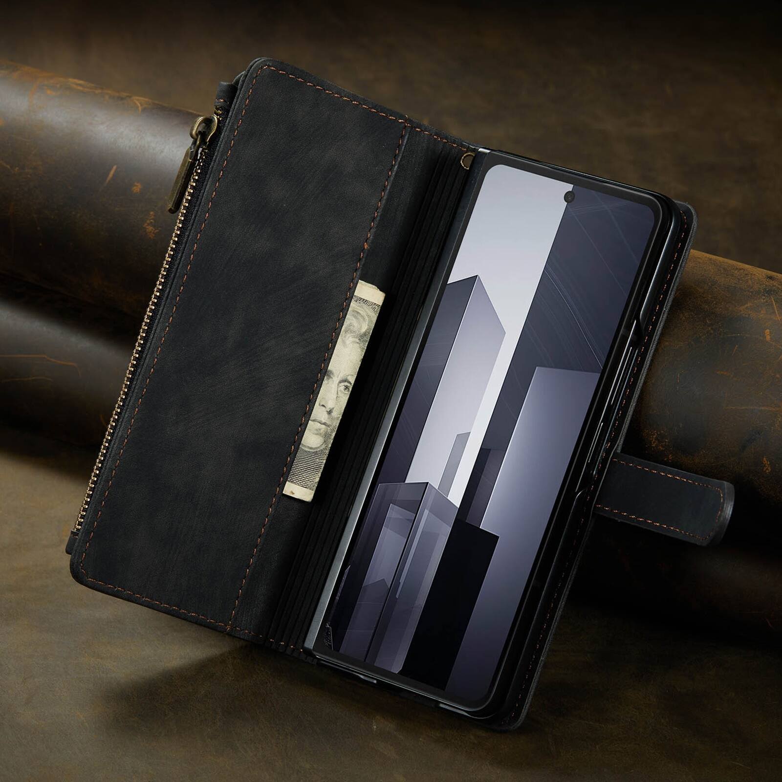 Alt View 15. SaharaCase - Indy Series Wallet Case for Samsung Galaxy Z Fold6 - Scorpion Black.
