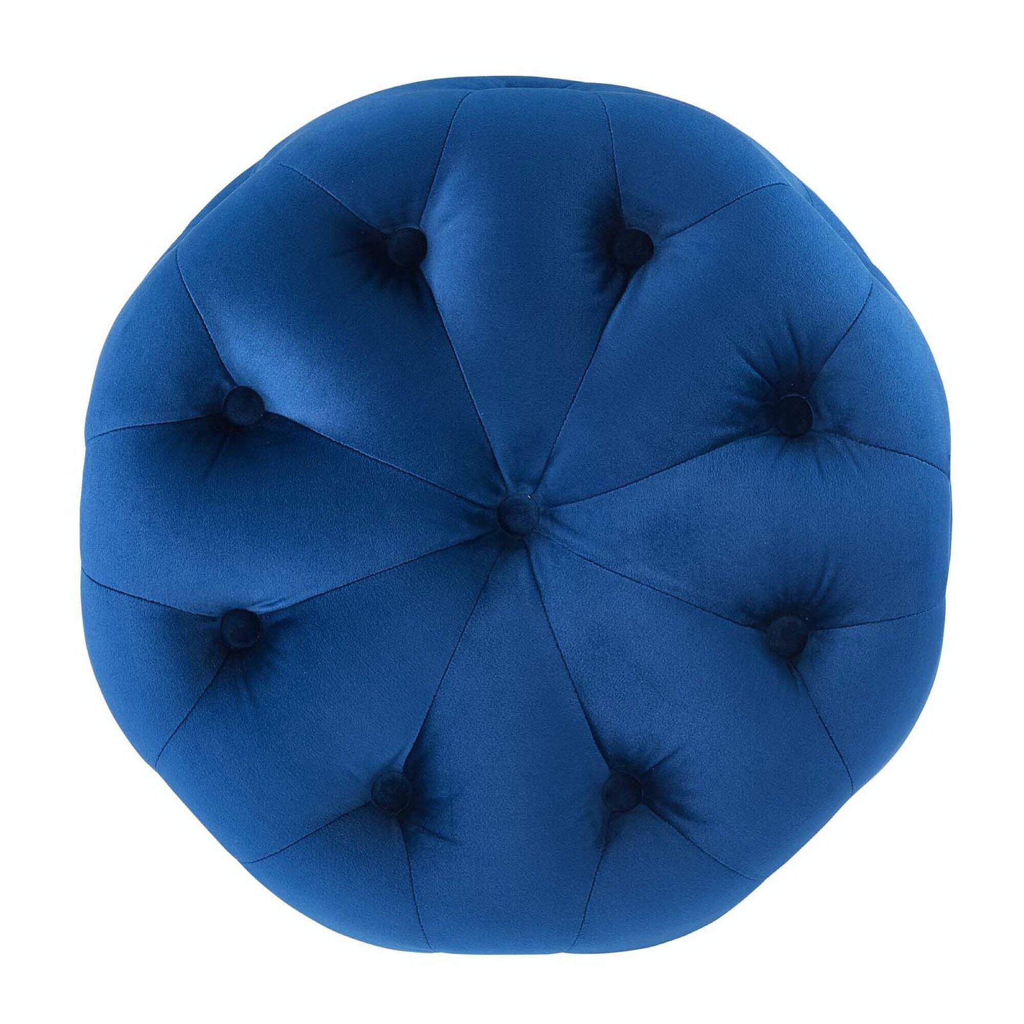 Alt View 1. Modway - Amour Tufted Button Round Performance Velvet Ottoman by Modway - EEI-3778-NAV.