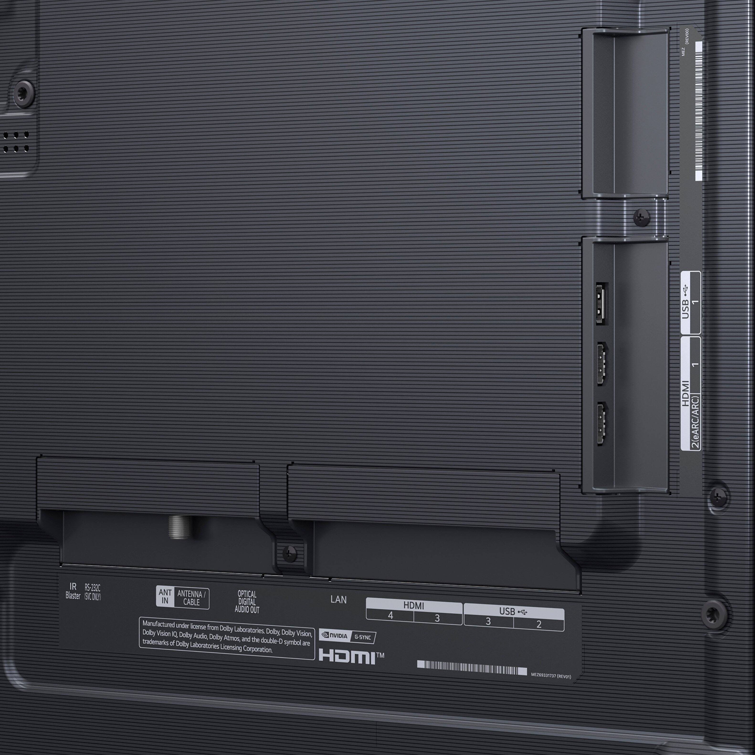 The text on the image reads:

"HDMI 1.4 USB 2.0
1 HDMI 2.0 (ARC/ARC)
IR Blaster
Battery Scoe
Antenna
Digital Optical Out
4 Manufactured under license from Dolby Laboratories. Dolby, Dolby Vision, Dolby Atmos, Dolby Audio, and the double-D symbol are registered trademarks of Dolby Laboratories Licensing Corporation. HOMI TM HDMI 3 3 USB + 2 HDMI 2.0 (ARC/ARC) IR Blaster Battery Scoe Antenna Digital Optical Out 4 Manufactured under license from Dolby Laboratories. Dolby, Dolby Vision, Dolby Atmos, Dolby Audio, and the double-D symbol are registered trademarks of Dolby Laboratories Licensing Corporation. HOMI TM HDMI 3 3 USB + 2 HDMI 2.0 (ARC/ARC) IR Blaster Battery Scoe Antenna Digital Optical Out"

The text is grouped and corrected as follows:

"HDMI 1.4 USB 2.0
1 HDMI 2.0 (ARC/ARC)
IR Blaster
Battery Scoe
Antenna
Digital Optical Out
4 Manufactured under license from Dolby Laboratories. Dolby, Dolby Vision, Dolby Atmos, Dolby Audio, and the double-D symbol are registered trademarks of Dolby Laboratories Licensing Corporation. HOMI TM HDMI 3 3 USB + 2 HDMI 2.0 (ARC/ARC) IR Blaster Battery Scoe Antenna Digital Optical Out"