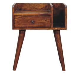 Artisan Furniture - Solid Wood Collective Nightstand, 1 Drawer, 2 Shelves - Chestnut