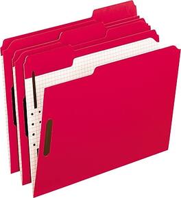 Pendaflex - File Folder, 2 Tab, Letter Size, 50/Box - Red