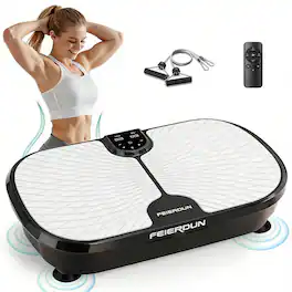 FED Fitness - Vibration Plate, 400LBS Capacity Vibration Plate for Lymphatic Drainage, Max Space for Full Body Workout - Black