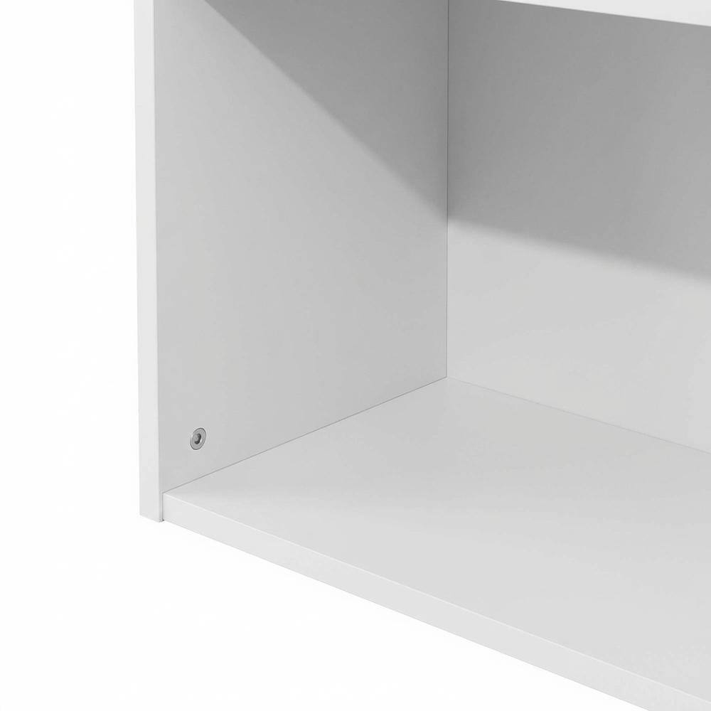 Alt View 2. FurniFact - Wooden bookcase with open shelves and modern design suitable for home or office - White.