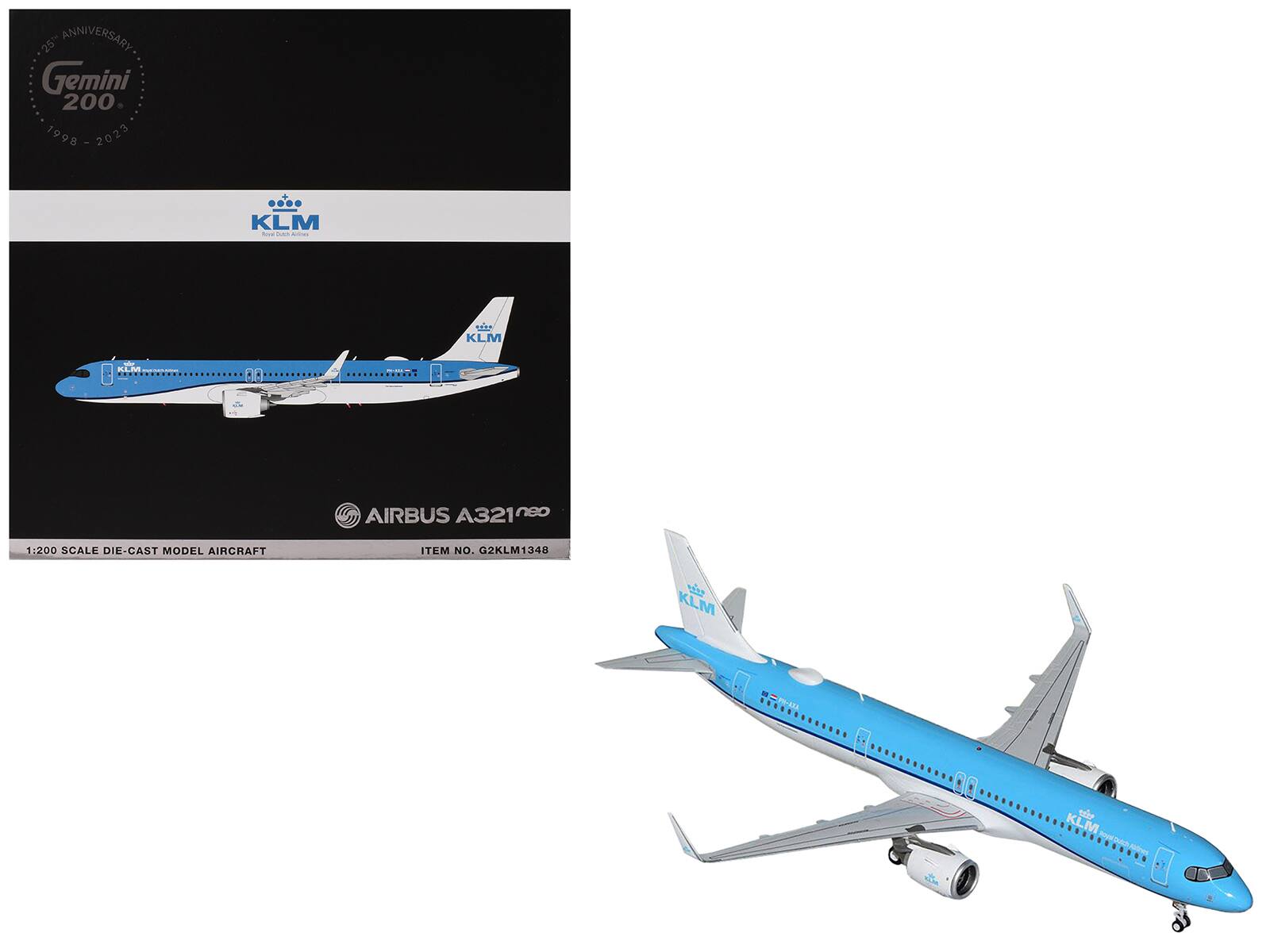Maquette Avion Airbus A321NEO KLM Royal Dutch Airlines - Rég. PH-AXA - Gemini Jets 1/200 - Neuf