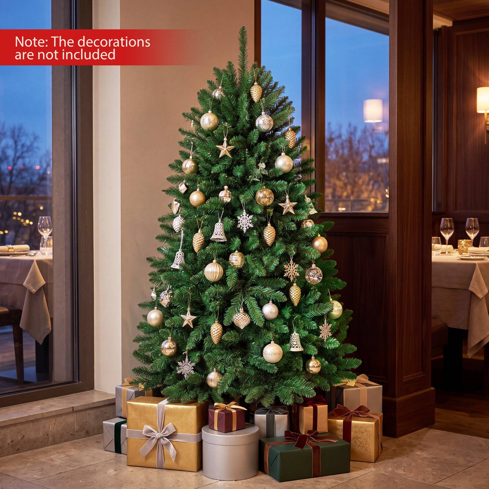 Gymax - 5 FT Unlit Artificial Christmas Tree w/ 600 Full PVC Branch Tip - Green
