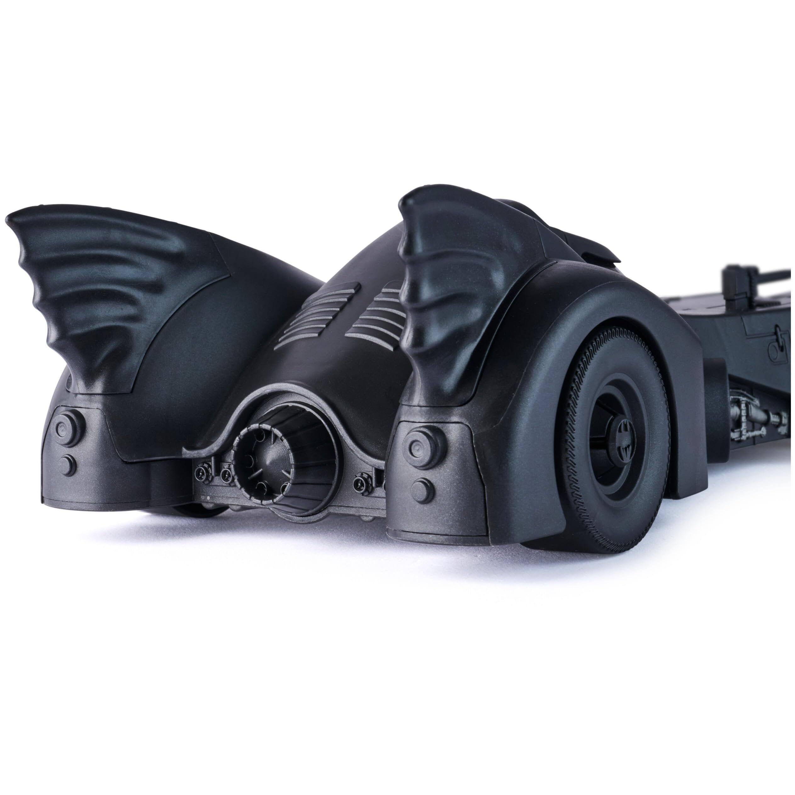Back. Spin Master - Spin Master Batman '89 Batmobile and 4-Inch Poseable Figure Set - Retro Collector Ages 4+ - Black.