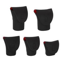 Unique Bargains - Lens Pouch Bag Set, 5pcs Shockproof Neoprene Camera Lens Cases with Hook and Loop for SLR Lens, Water Cups - Black,Red
