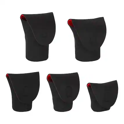 Front. Unique Bargains - Lens Pouch Bag Set, 5pcs Shockproof Neoprene Camera Lens Cases with Hook and Loop for SLR Lens, Water Cups - Black,Red.