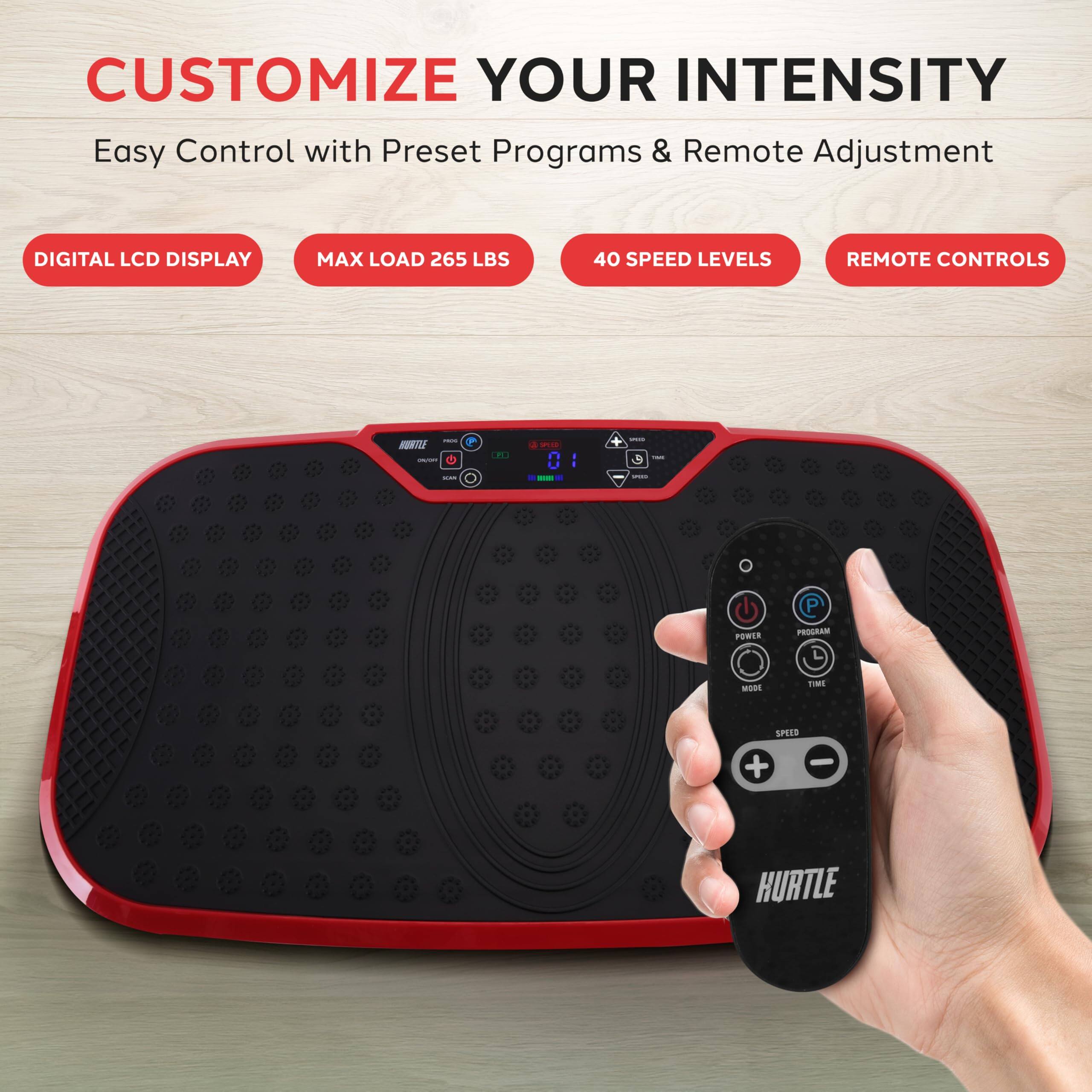 CUSTOMIZE YOUR INTENSITY  
Easy Control with Preset Programs & Remote Adjustment

- DIGITAL LCD DISPLAY
- MAX LOAD 265 LBS
- 40 SPEED LEVELS
- REMOTE CONTROLS