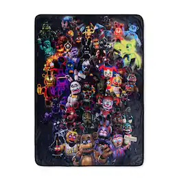 Silver Buffalo - Five Nights At Freddy's Character Collage Fleece Throw Blanket | 45 x 60 Inches - Multi-Colored