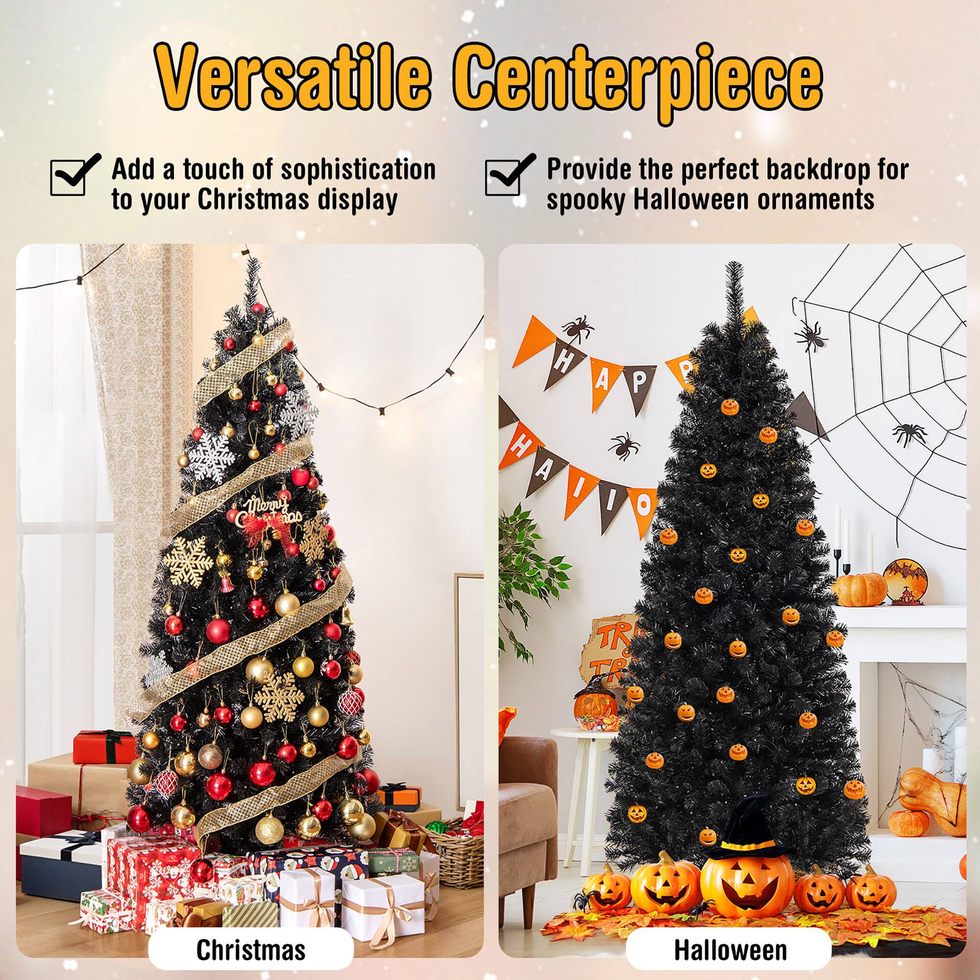 Versatile Centerpiece

- Add a touch of sophistication to your Christmas display
- Provide the perfect backdrop for spooky Halloween ornaments

Christmas

Halloween