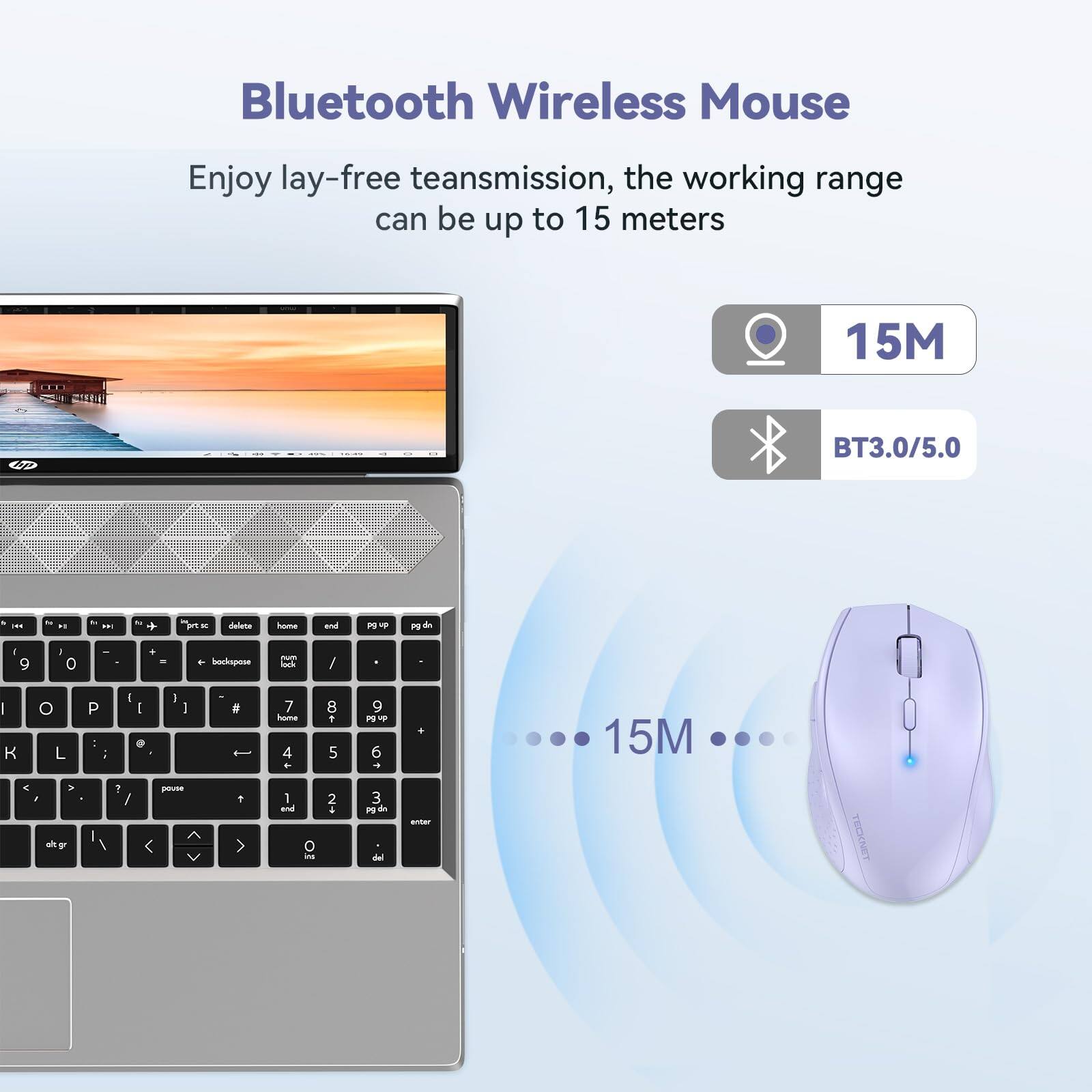 Bluetooth Wireless Mouse

Enjoy lay-free transmission, the working range can be up to 15 meters

15M

BT3.0/5.0
