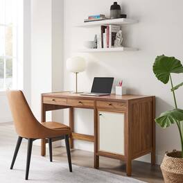 Capri 49" Wood Grain Office Desk by Modway - Walnut