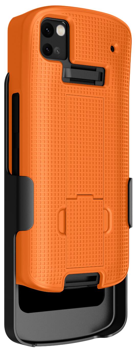 Alt View 9. Nakedcellphone - Combo for Zebra TC53 / TC58 Mobile Computer Scanner - Slim Case with Stand and Belt Clip Holster - Orange.