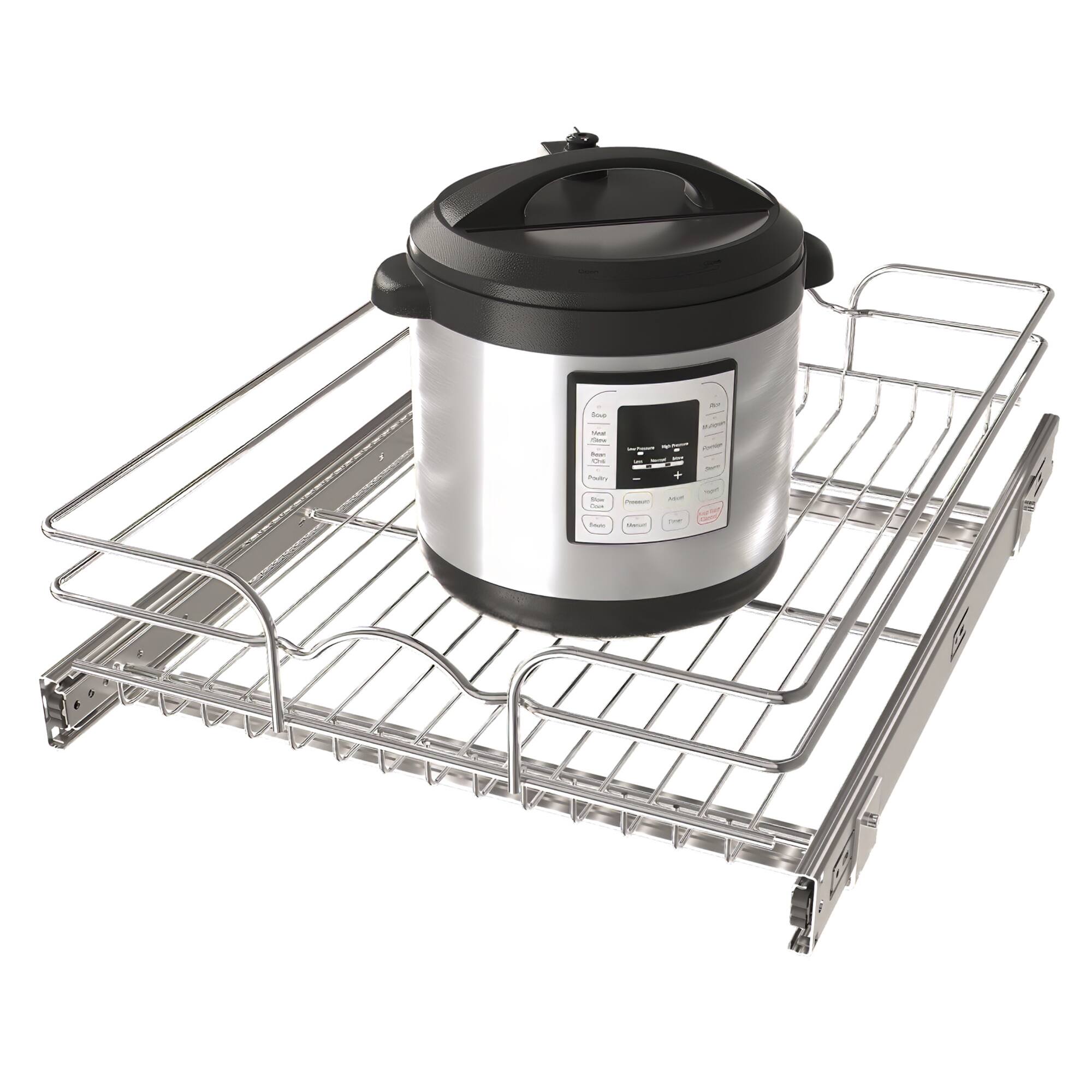 Alt View 8. Rev-A-Shelf - Rev-A-Shelf Pullout Single Basket Organizer for Kitchen Cabinets, 18 x 22 In, 5WB1-1822CR-1 - Silver.