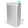 Front. Innovaze - 16 Gallon Stainless Steel Rectangular Slim Motion Sensor Kitchen Trash Can with Butterfly Lid and Bonus Trash Bags - Silver.