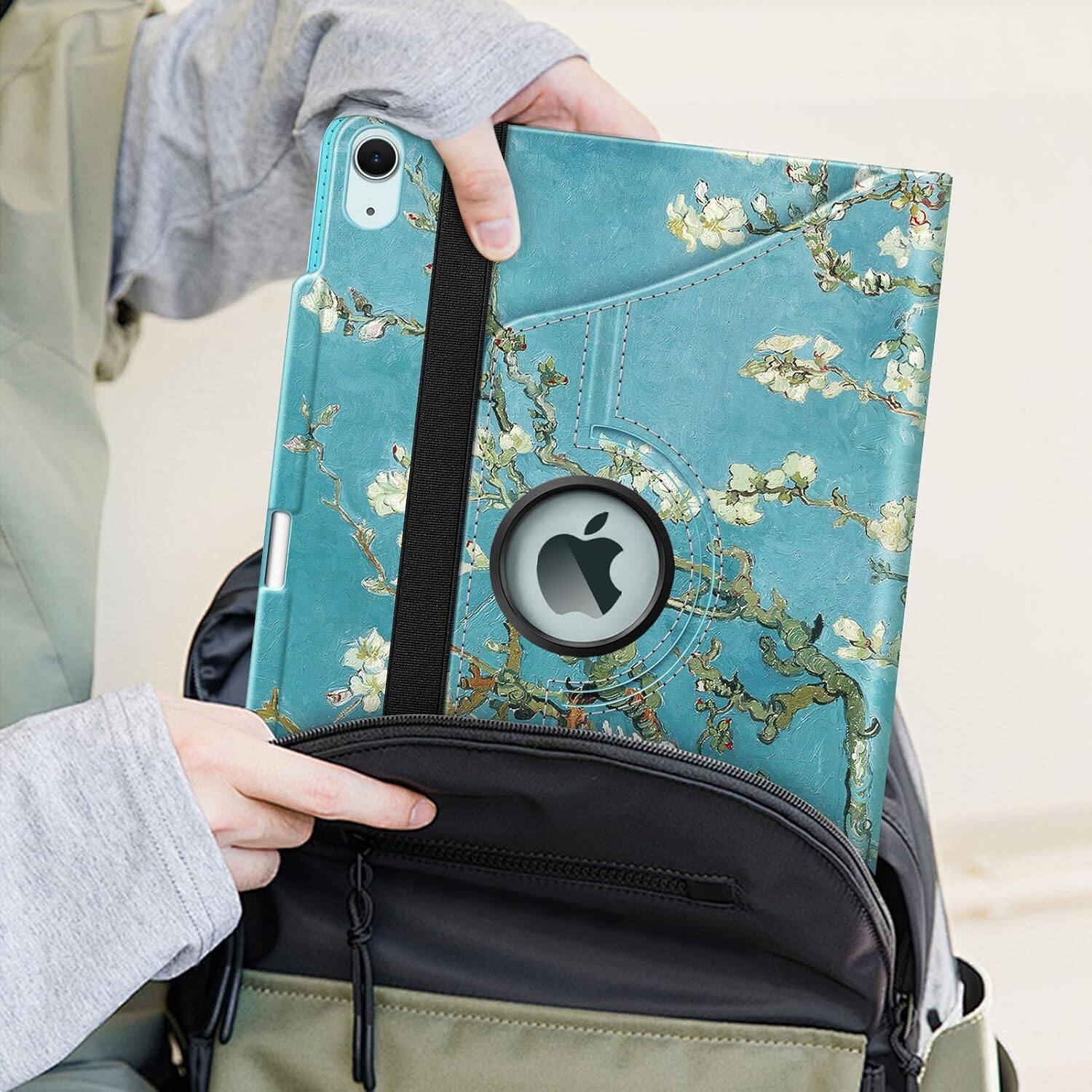 Alt View 5. Fintie - Rotating Case for iPad Air 13-inch M4/M3/M2 (2026/2025/2024) | 360° Swivel Stand Shockproof Protective Cover - Blossom.