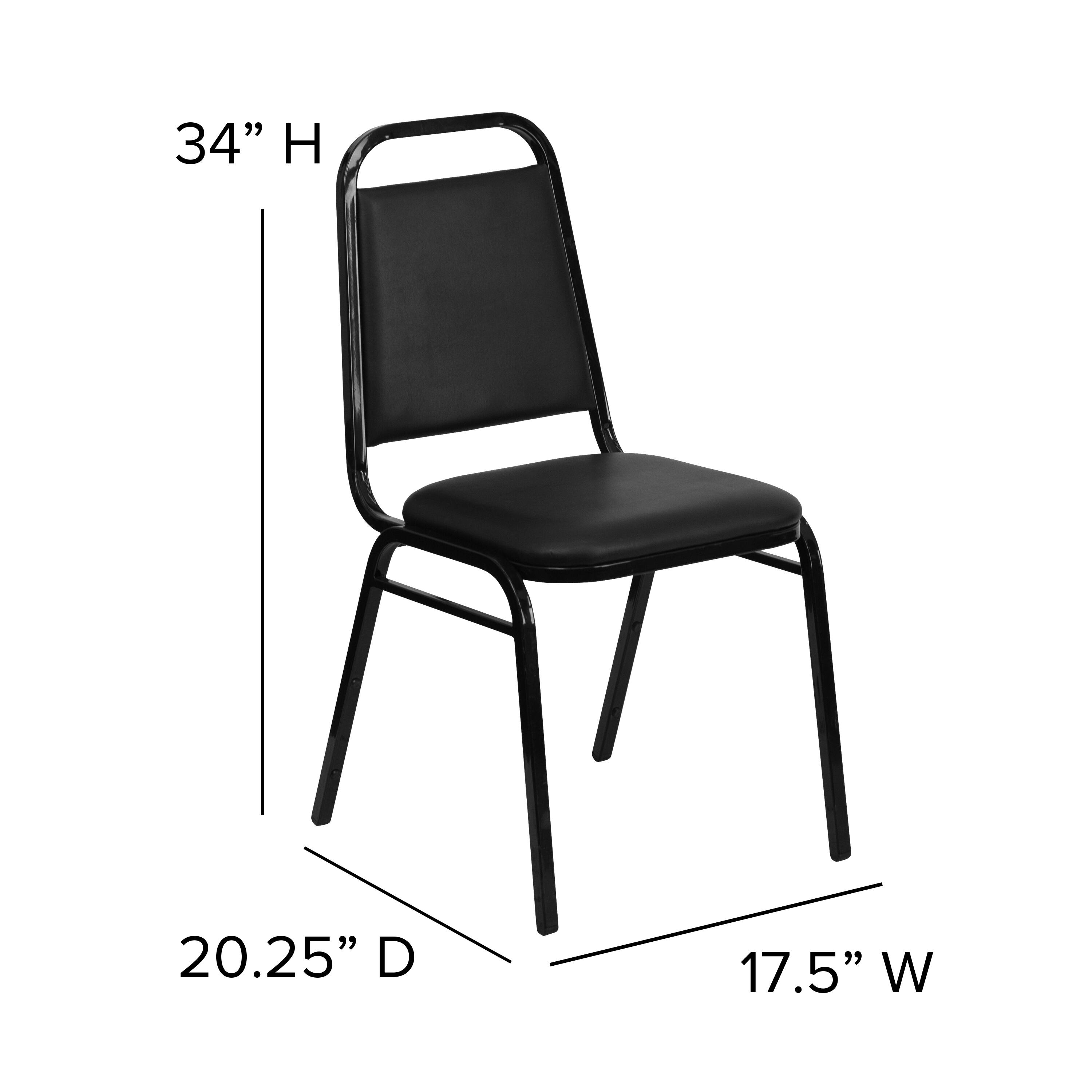 Alt View 13. Alamont Home - Hercules 4PK Trapezoidal Back Stacking Banquet Chair in Black Vinyl with 1.5" Thick Seat - Black Vinyl/Black Frame.