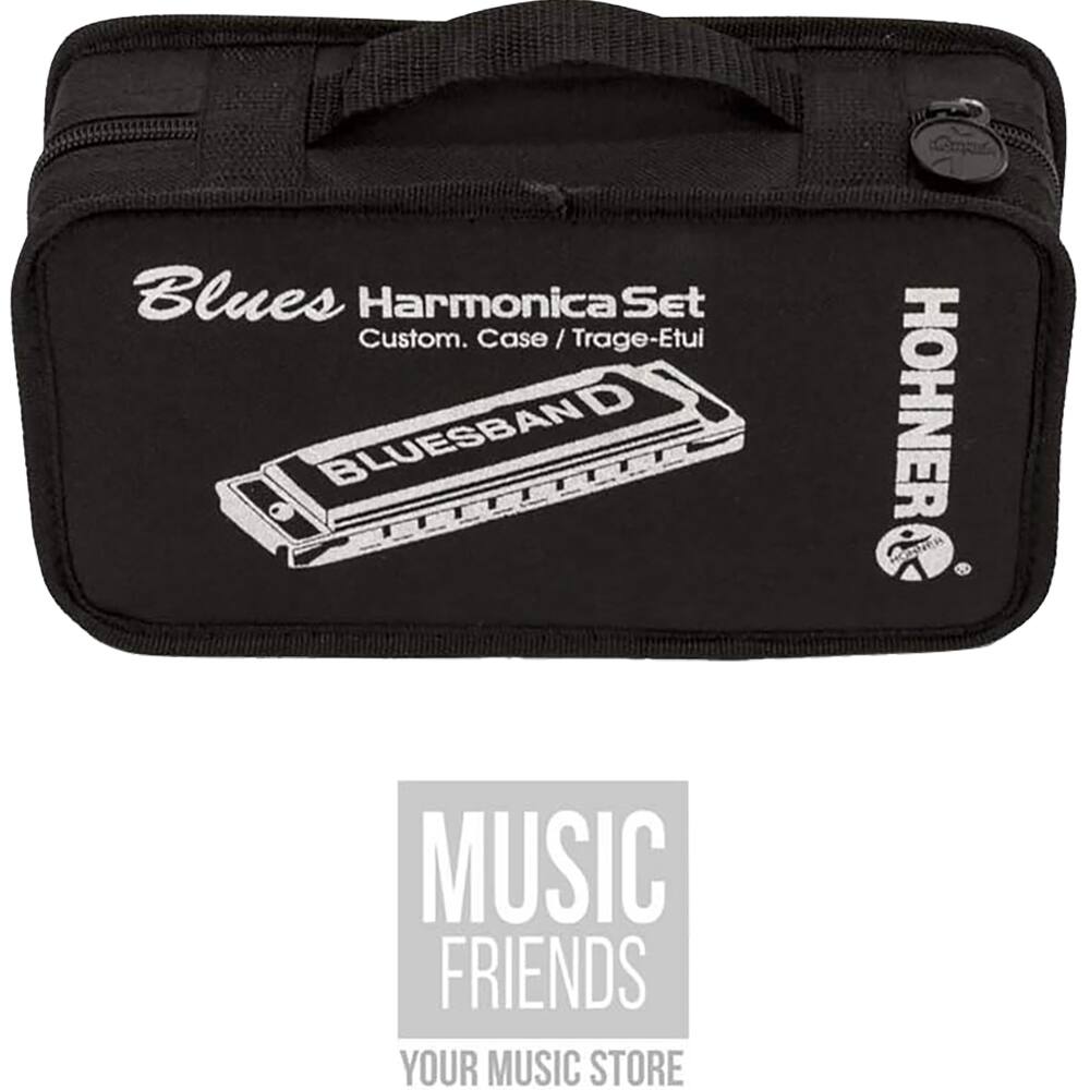Blues Harmonica Set  
Custom. Case / Trage-Etui  

BLUESBAND  

HOHNER  

MUSIC FRIENDS  
YOUR MUSIC STORE