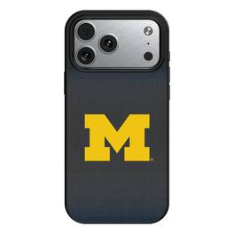 Keyscaper - NCAA - Michigan Wolverines Linen Logo iPhone Magnetic Bump Case - 15 - Black