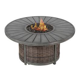 Mondawe - 25" H x 52" W Propane Outdoor Fire Pit Table - Brown