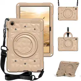 UUCOVER - Kids Case for iPad (A16) 11-inch 2025 /iPad 10th Gen 10.9" 2022 Shockproof EVA Handle Stand Cover with Shoulder Strap - Khaki