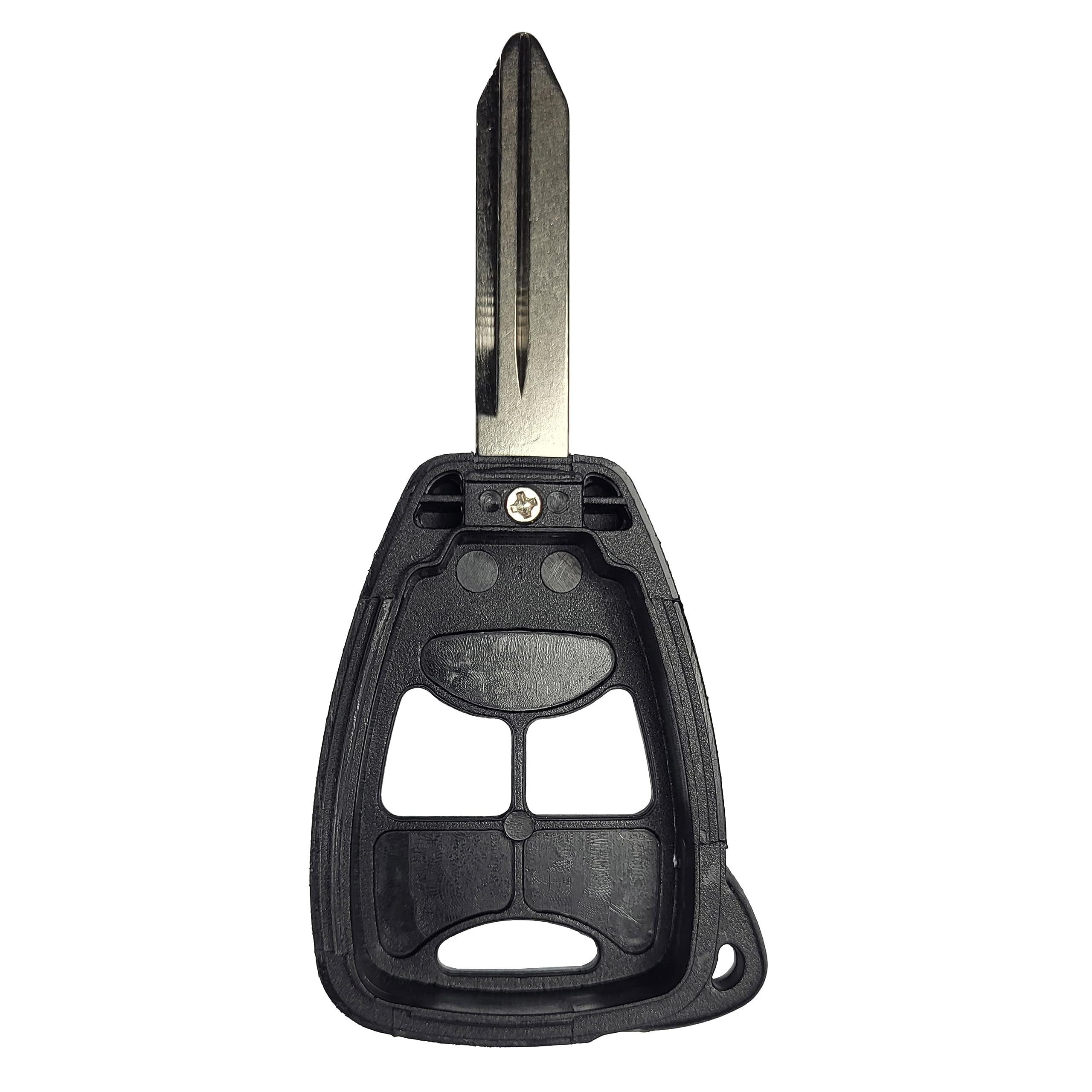 Back. HQRP - Key Fob Remote Shell Case 3-Button with CR2032 Battery for Chrysler Dodge Jeep - Black.