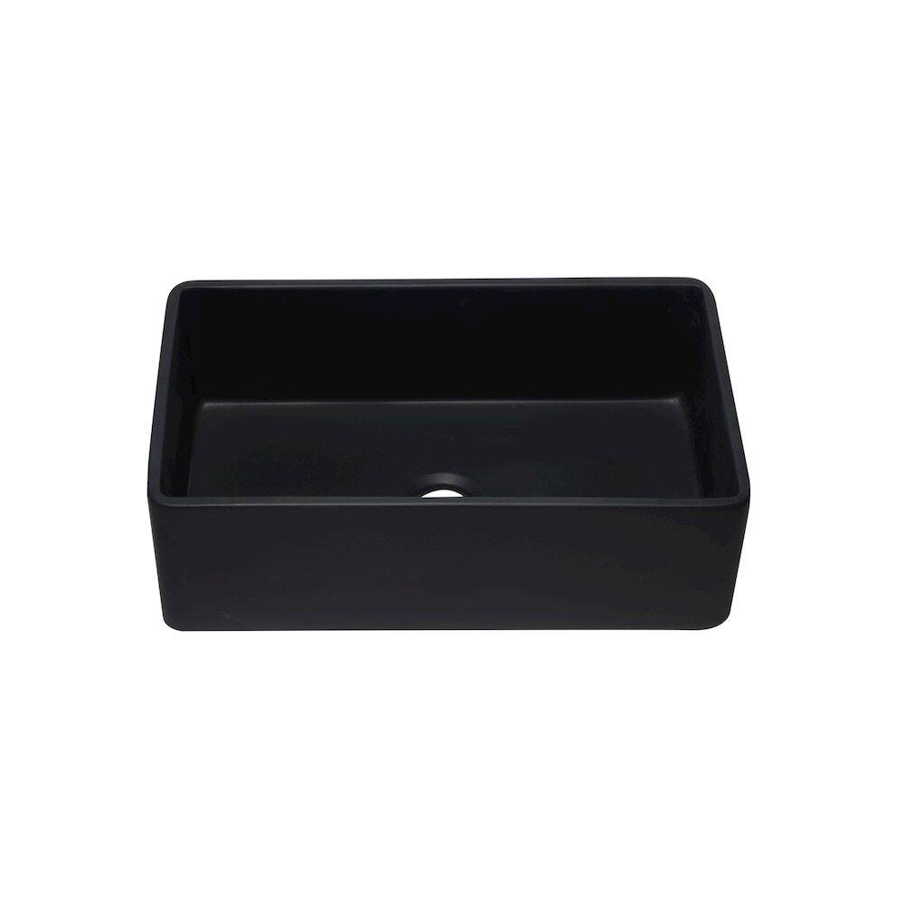 Alt View 4. Alfi - ALFI brand 33 inch Black Reversible Single Fireclay Farmhouse Kitchen Sink - Black.