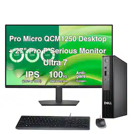 Dell - Upgraded - Pro Slim Plus QBS1250 Desktop (Ultra 7-265, 32GB, 1TB SSD, Intel Graphics, Win 11 Pro) With 27" monitor,1 Pack - Black
