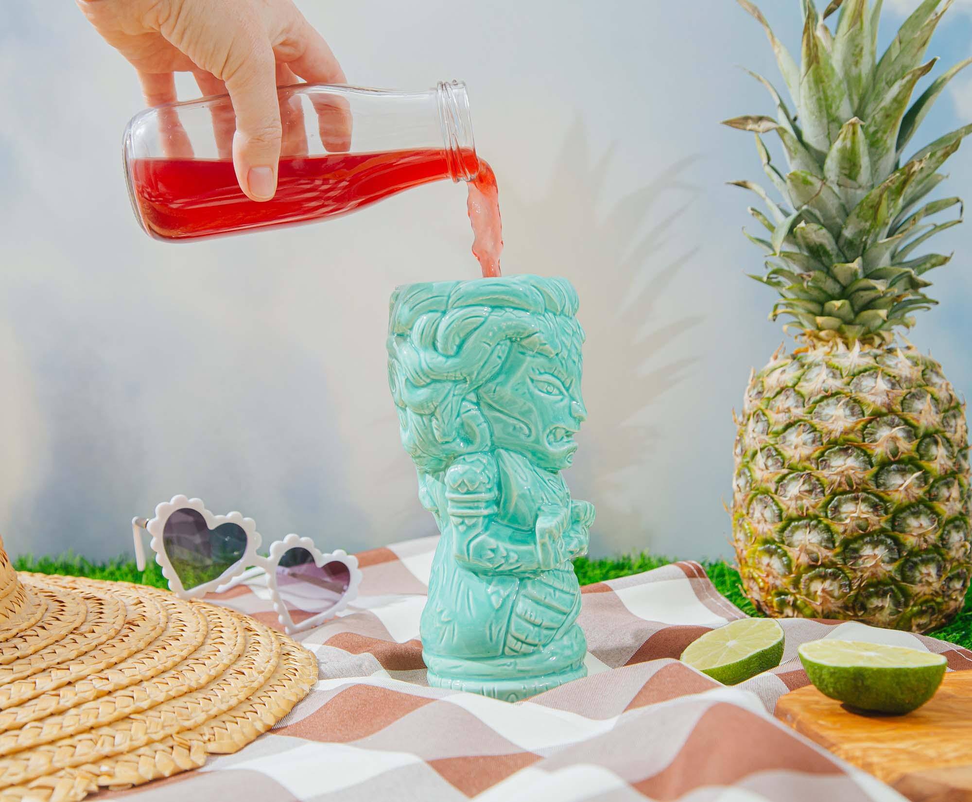 Alt View 4. ThinkGeek - Geeki Tikis Medusa Ceramic Mug | Holds 15 Ounces - Green.