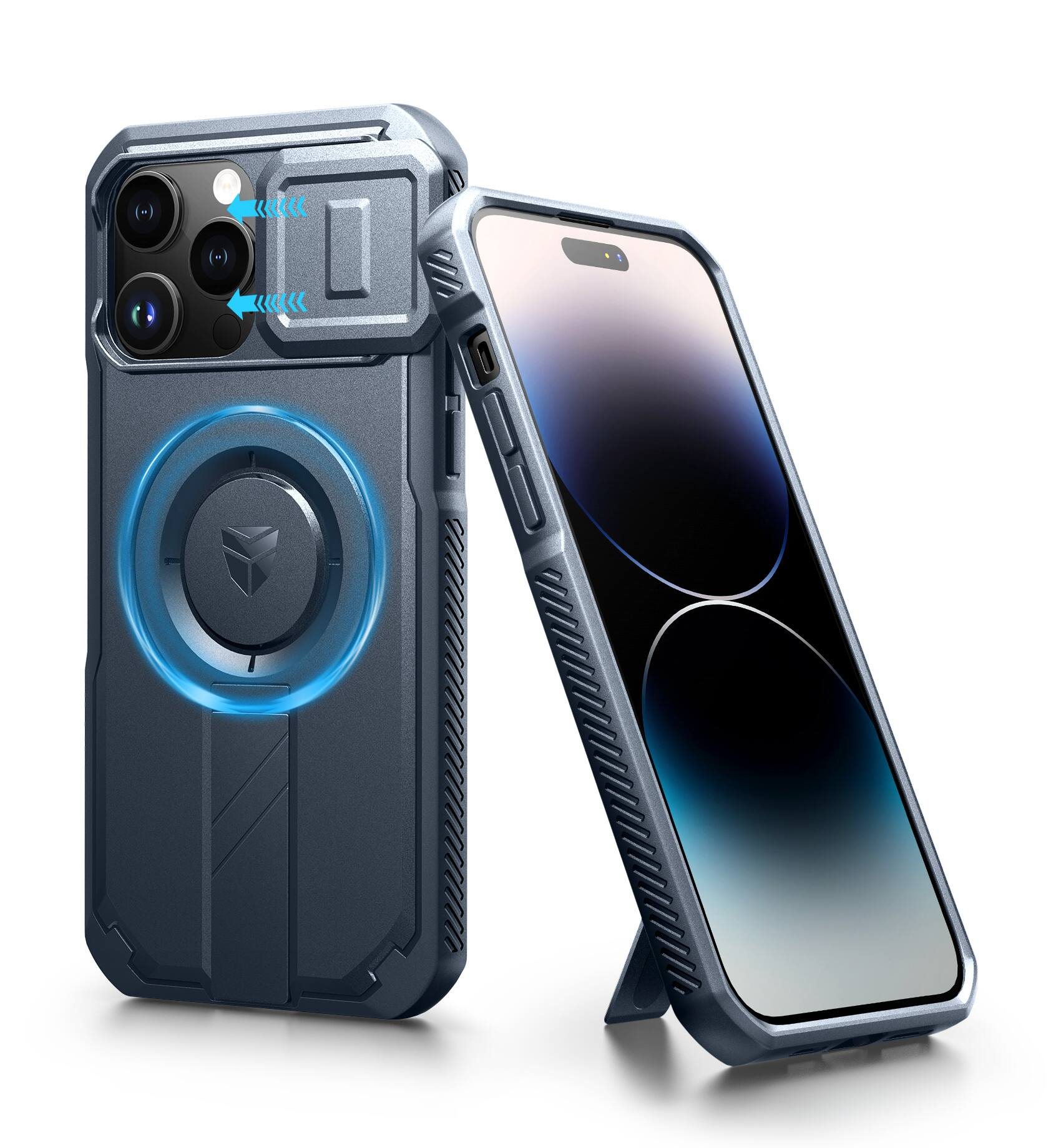 Dexnor - Phone Case for iPhone 14 Pro Max with Slide Camera Cover, Compatible with MagSafe Heavy-Duty Rugged Magnetic Shockproof - Navy Blue price history on PriceWatchPro