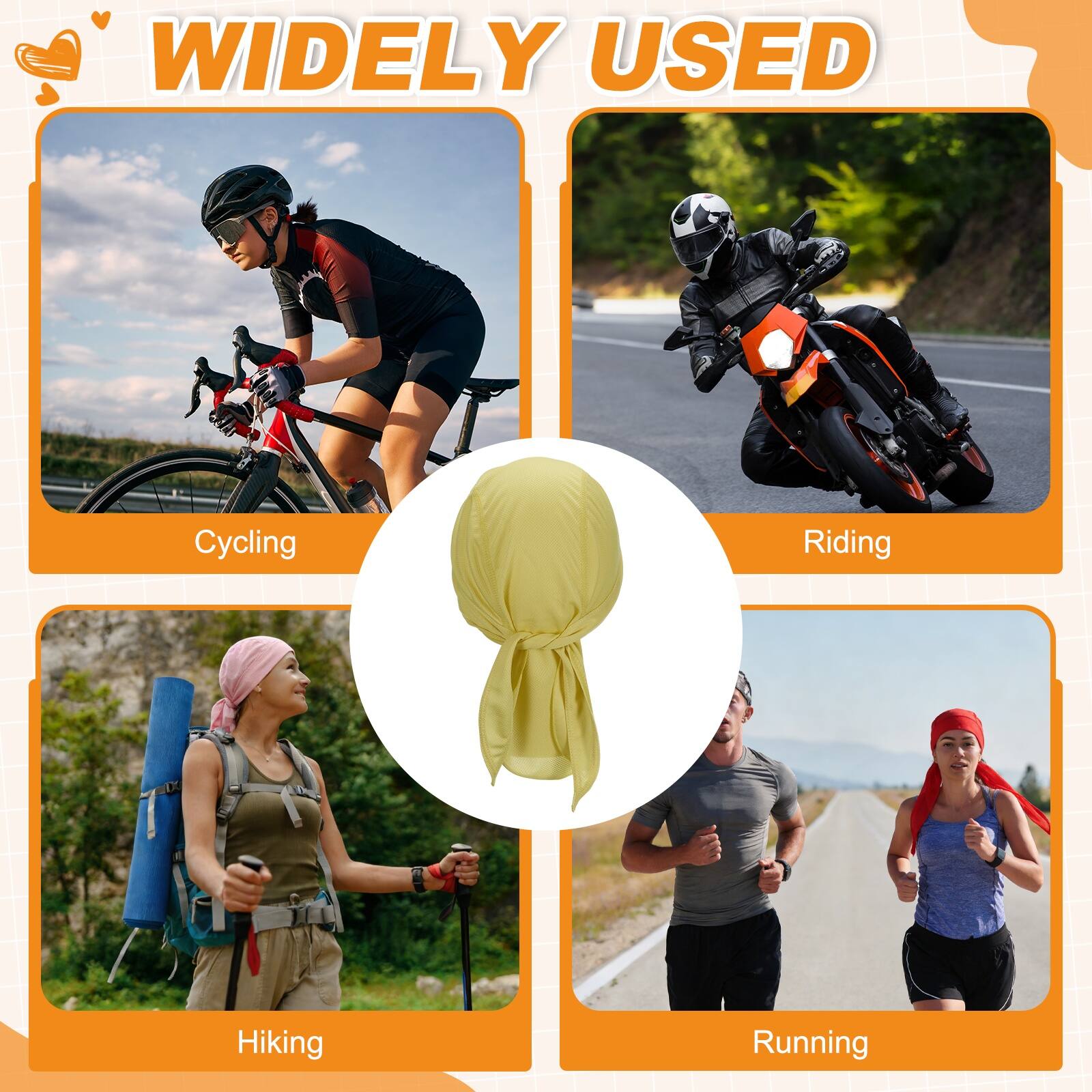 WIDELY USED

Cycling  
Riding  
Hiking  
Running